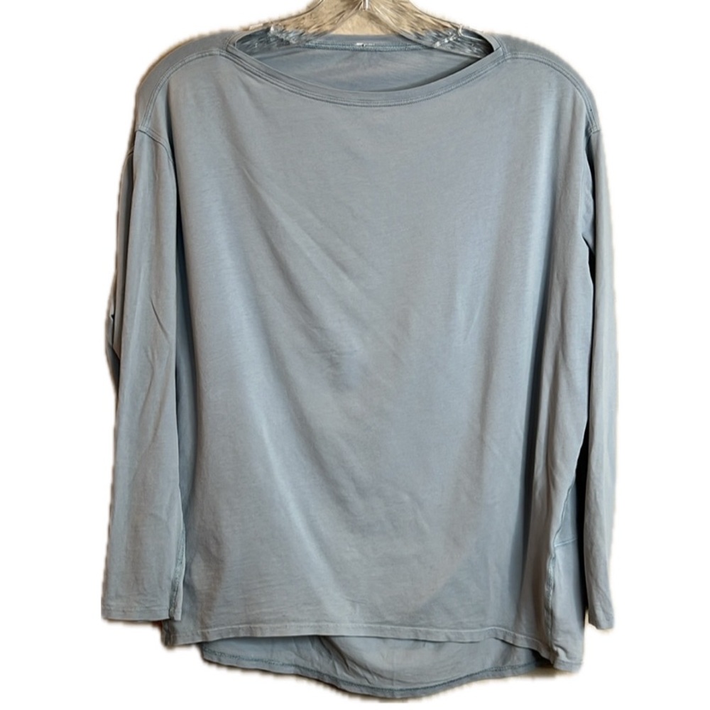 Lululemon Sz M/L Athletica Blue‎ Long Sleeve Tee Soft Lightweight Relaxed Fit